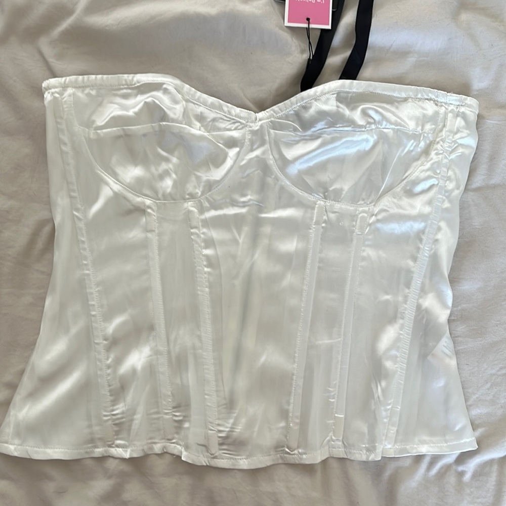 NWT, White corset top, pretty little thing, size US 8